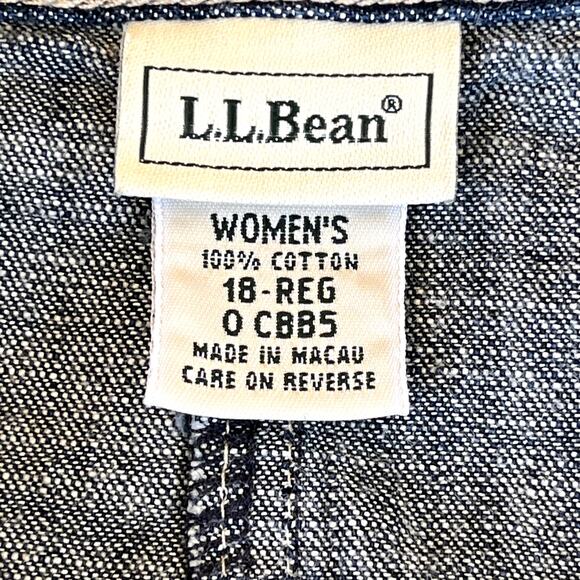 L.L. Bean Denim Jean Skirt Dark Wash Lightweight Knee Length Womens 18 Plus - Picture 4 of 5